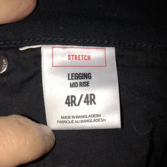 Express Womens Size 4R Black Stretch Midrise Legging Distressed Jeans Pants - Picture 10 of 11